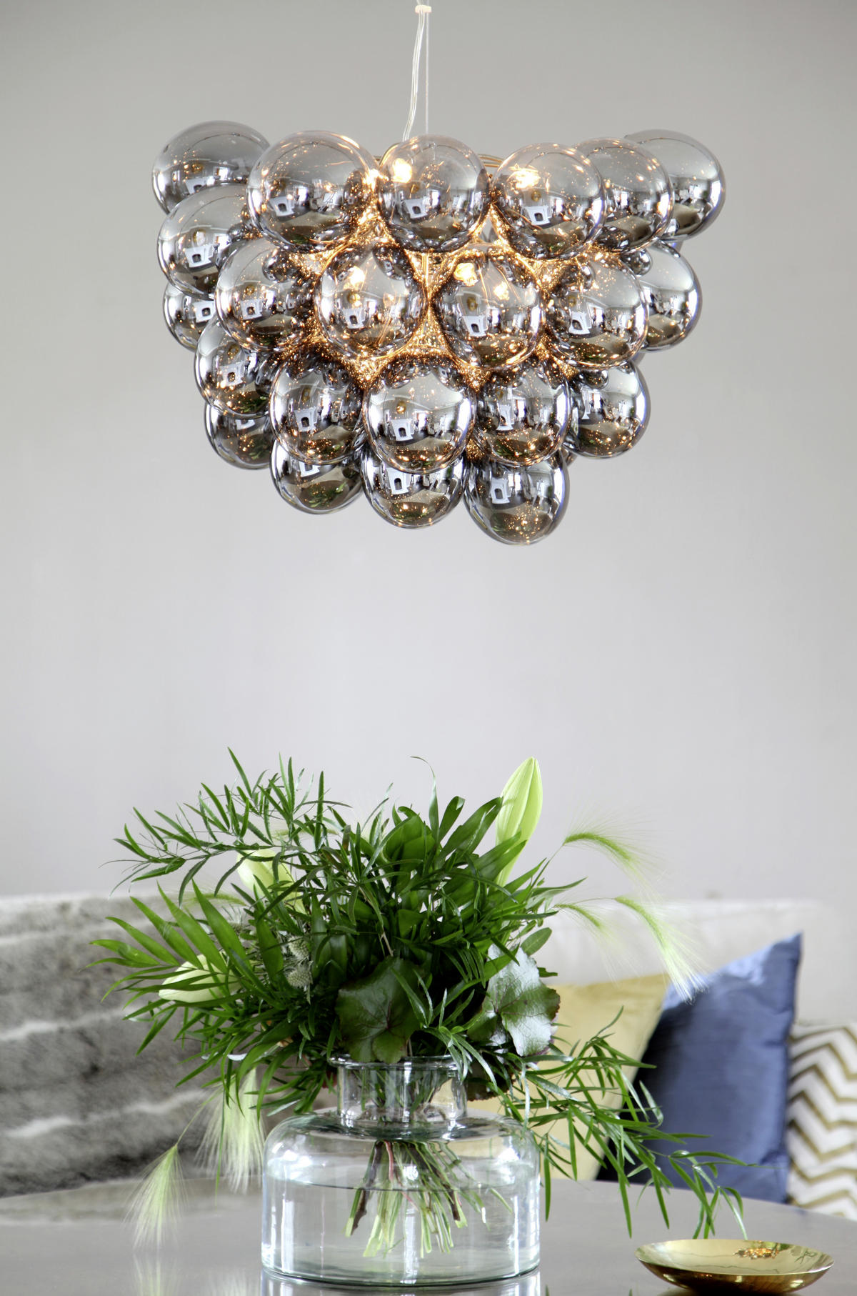 HÄNGELEUCHTE Gross 50/144 cm   - Grau, Design, Glas (50/144cm) - By Rydéns