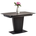 ESSTISCH in Metall, Glas, Keramik, Holzwerkstoff 120-160/85/76 cm  - Schwarz/Grau, MODERN, Glas/Keramik (120-160/85/76cm) - Novel