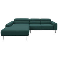 ECKSOFA Cord Waldgrün  - Waldgrün/Schwarz, Design, Textil/Metall (215-217/293cm) - Schöner Wohnen