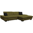 ECKSOFA in Mikrofaser Grün 290/198 cm - Schwarz/Grün, Design, Textil/Metall (290/198cm) - Xora