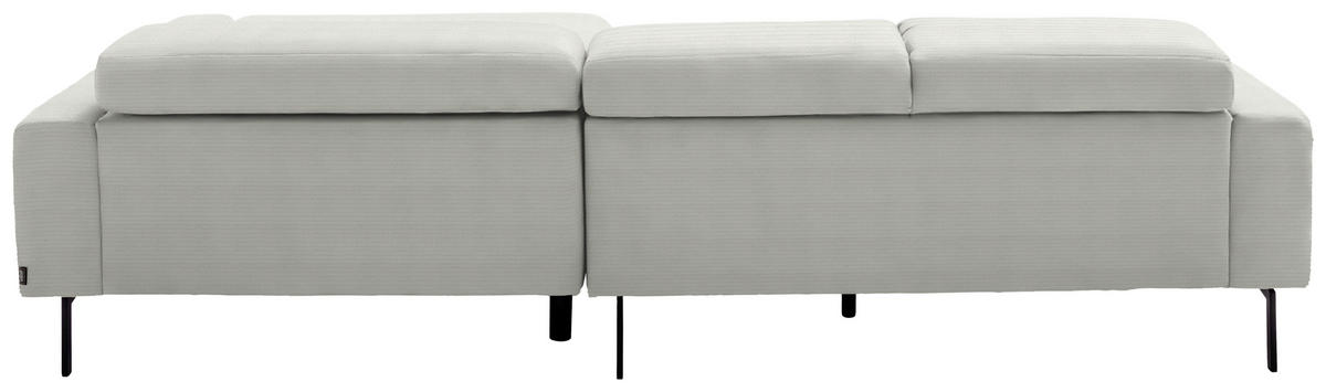 ECKSOFA  in Cord Grauweiß  215-217/293 cm  - Grauweiß/Schwarz, Design, Textil/Metall (215-217/293cm) - Schöner Wohnen