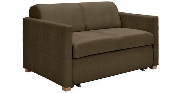 SCHLAFSOFA Flachgewebe Olivgrün  inkl. Bettkasten, Schlaffunktion, Rücken echt  - Buchefarben/Naturfarben, KONVENTIONELL, Holz/Textil (144/81/97,5cm) - Carryhome