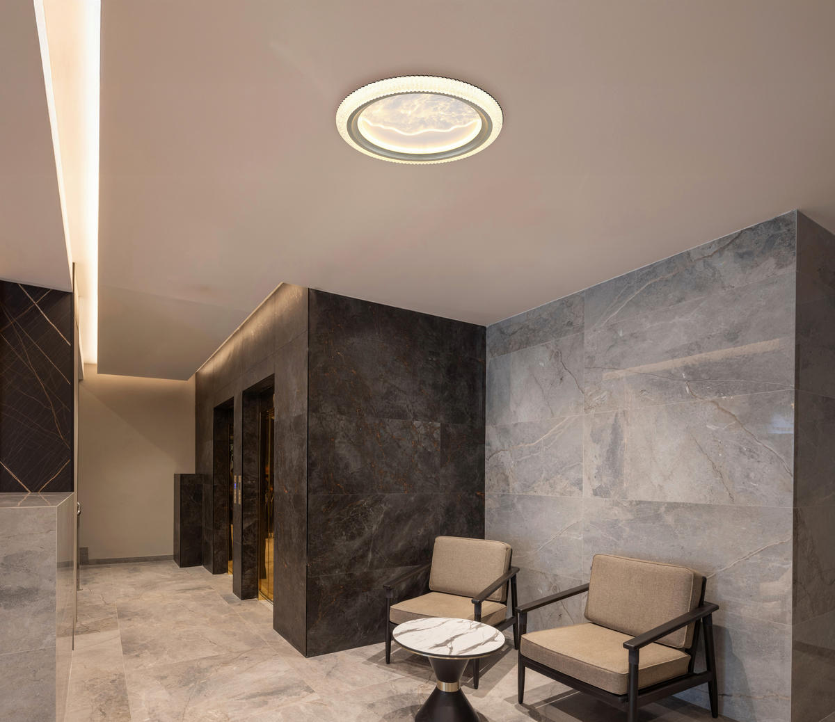 LED-DECKENLEUCHTE 39,5/5,5 cm   - Sandfarben/Klar, Basics, Kunststoff/Metall (39,5/5,5cm)