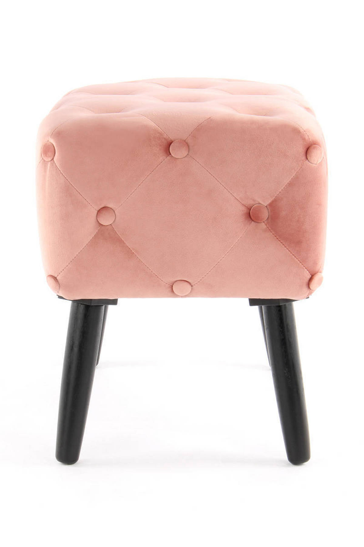 HOCKER in Textil, Holzwerkstoff Rosa, Schwarz  - Schwarz/Rosa, Basics, Holzwerkstoff/Textil (40/48/60cm) - Kayoom