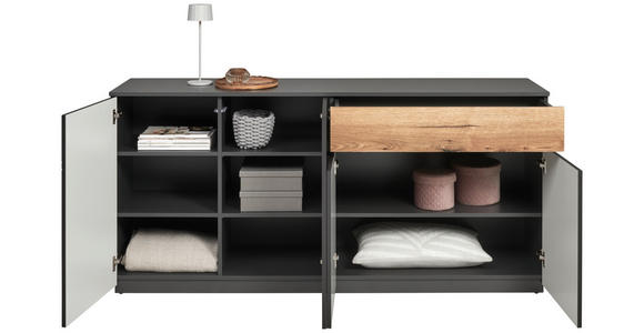 SIDEBOARD  in 180/85/42 cm  - Anthrazit, KONVENTIONELL, Holzwerkstoff (180/85/42cm) - Carryhome