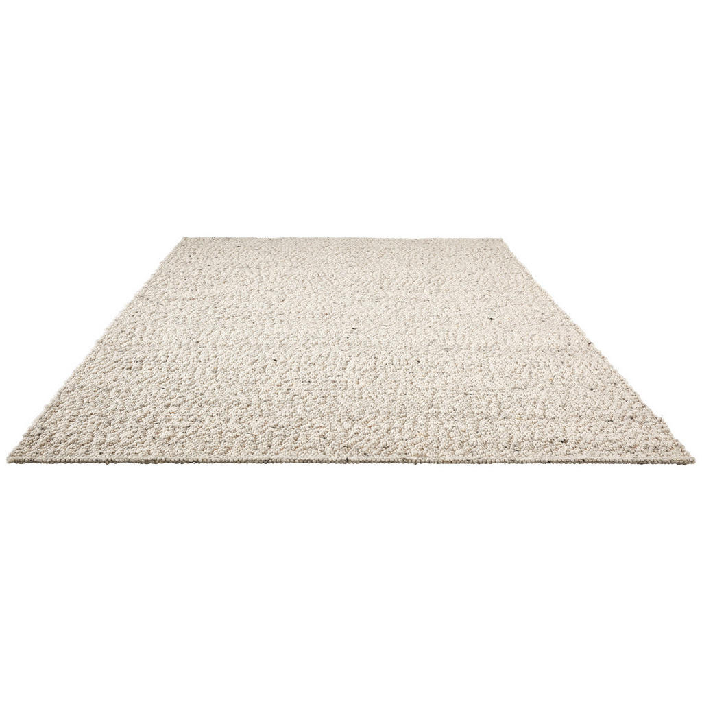 Thumbnail - Linea Natura Handwebteppich, Grau, Beige, Textil, Uni, rechteckig, 130x190 cm, für Fußbodenheizung geeignet, beidseitig ...