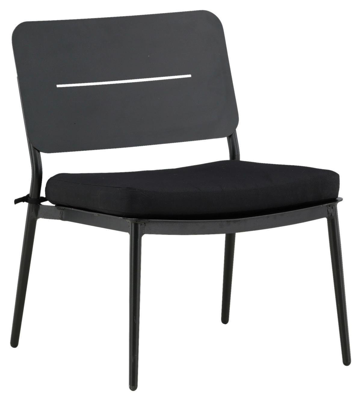 LOUNGESESSEL in Metall, Textil Schwarz  - Schwarz, KONVENTIONELL, Textil/Metall (55/73/59cm) - Gardenson
