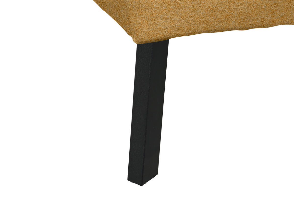ECKSOFA in Chenille Currygelb  - Currygelb/Schwarz, Design, Textil/Metall (280/205cm) - MID.YOU
