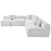 ECKSOFA in Flachgewebe, Teddystoff Weiss  - Weiss, Trend, Textil (300/315cm) - Livetastic