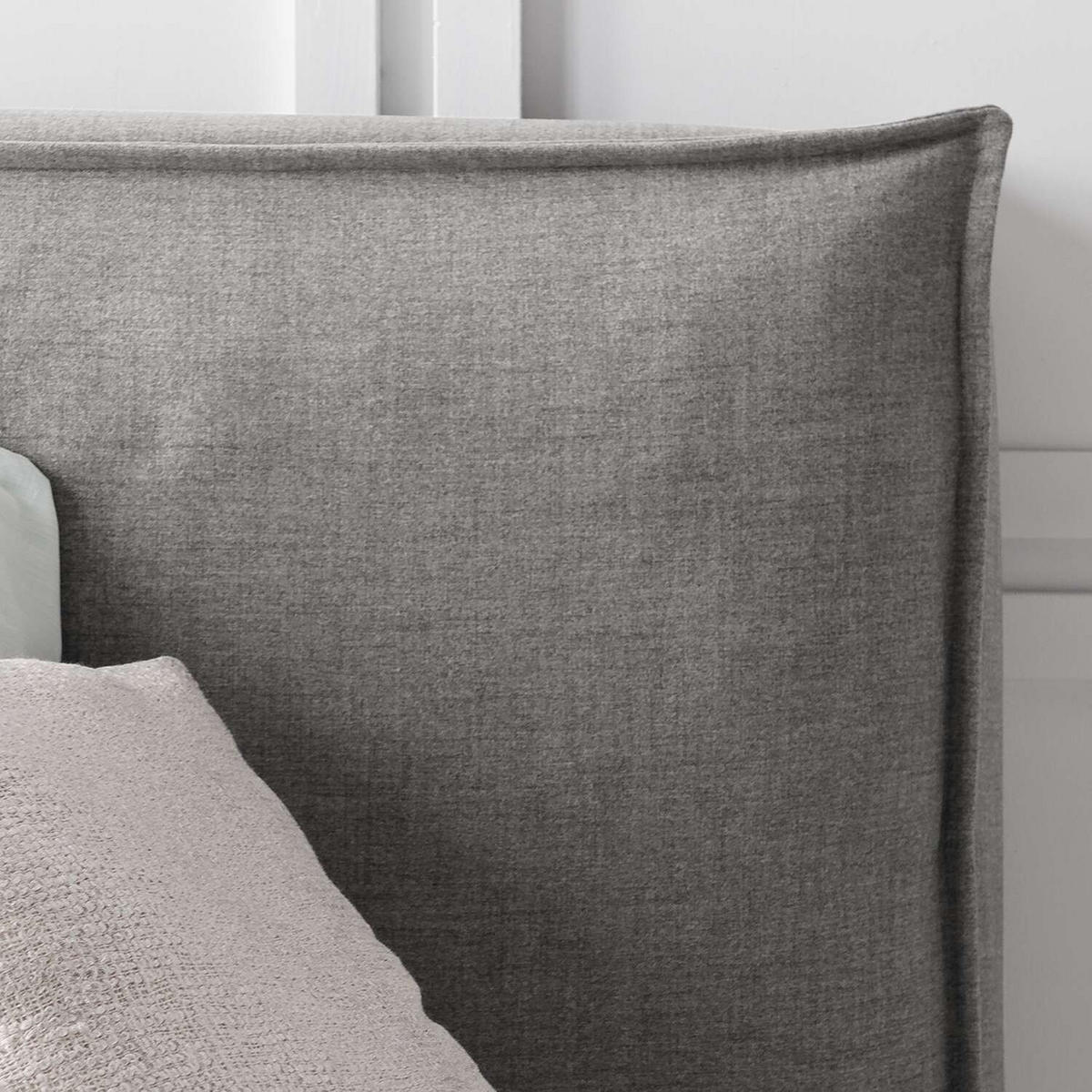 BOXSPRINGBETT 160/200 cm  in Hellgrau  - Hellgrau/Schwarz, Design, Textil (160/200cm) - home24