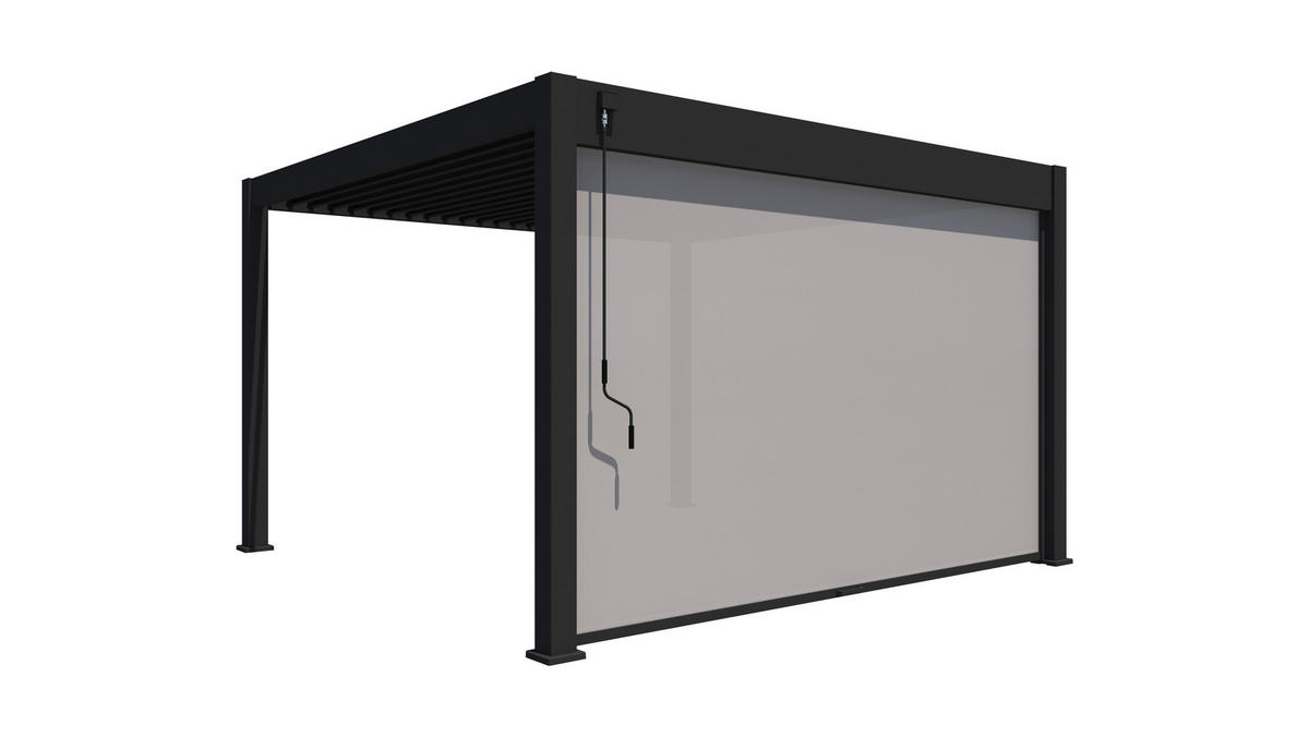 PERGOLA-ROLLO 400/235/10 cm  - Anthrazit, Basics, Textil/Metall (400/235/10cm) - Gardenson