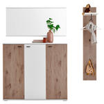 GARDEROBE 3-teilig  in 172/198/37 cm  - Eichefarben/Weiß, Design, Holzwerkstoff (172/198/37cm) - Voleo