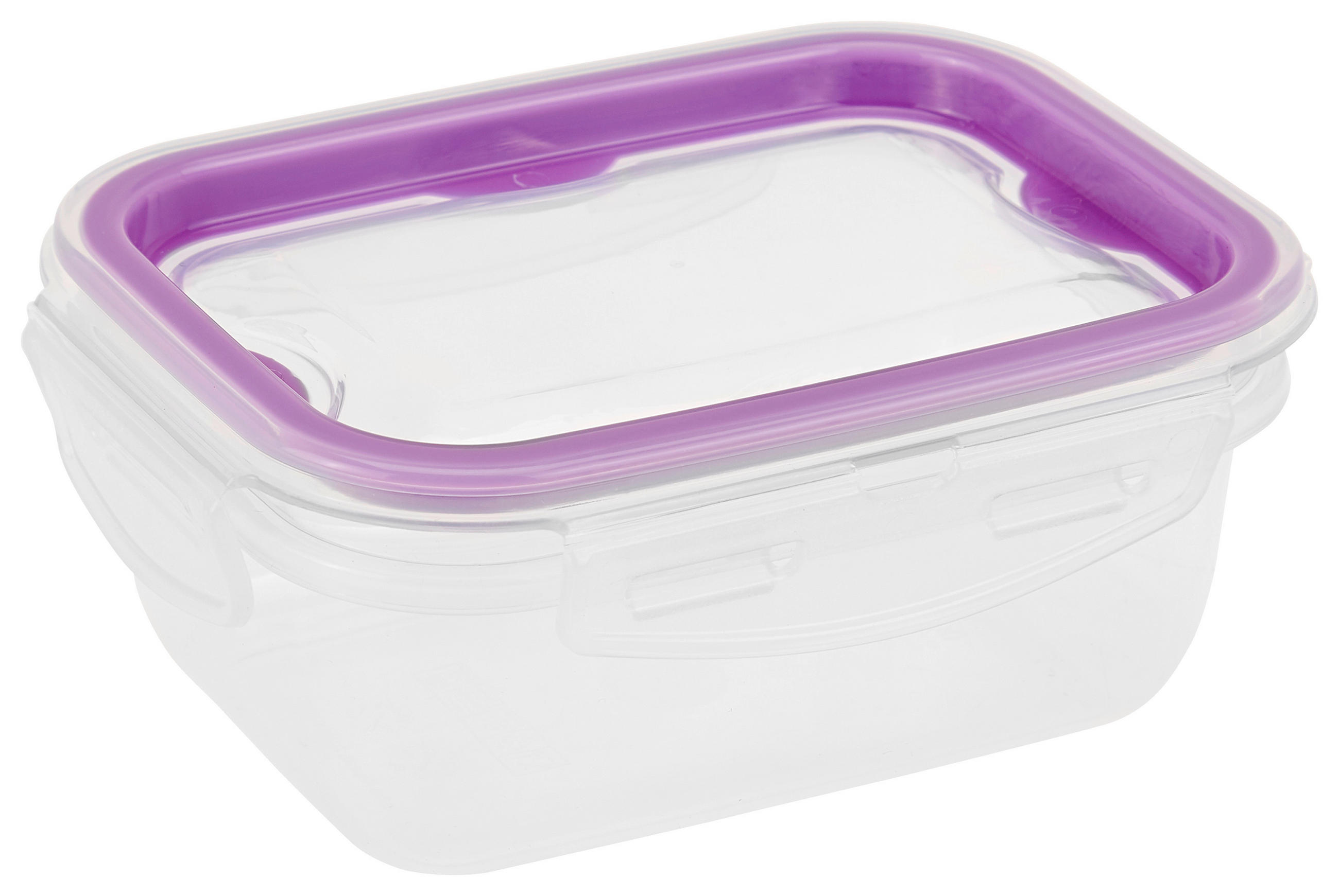 DÓZA NA SKLADOVANIE POTRAVÍN plast  plast 1 l - lila/priehľadné, Konventionell, plast (18,5/14/7,5cm) - Boxxx
