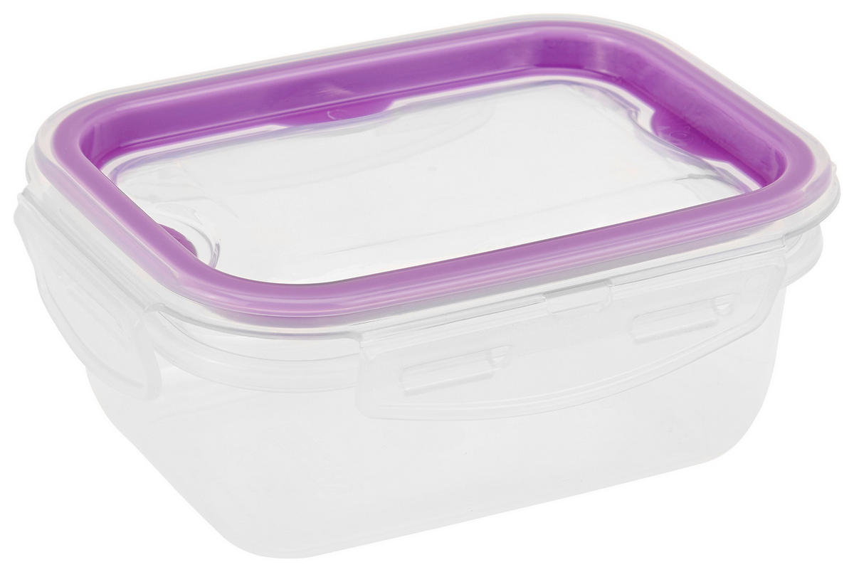 DÓZA NA SKLADOVANIE POTRAVÍN plast  plast 1 l - lila/priehľadné, Konventionell, plast (18,5/14/7,5cm) - Boxxx
