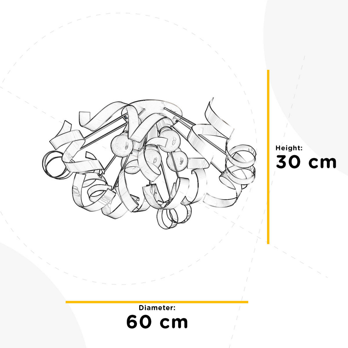 DECKENLEUCHTE  60/30 cm    - Weiß, Design, Metall (60/30cm)