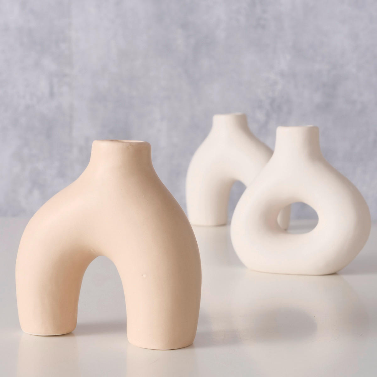 VASE 10 cm  - Beige/Weiß, Basics, Keramik (10/3,5/10cm) - Boltze Home