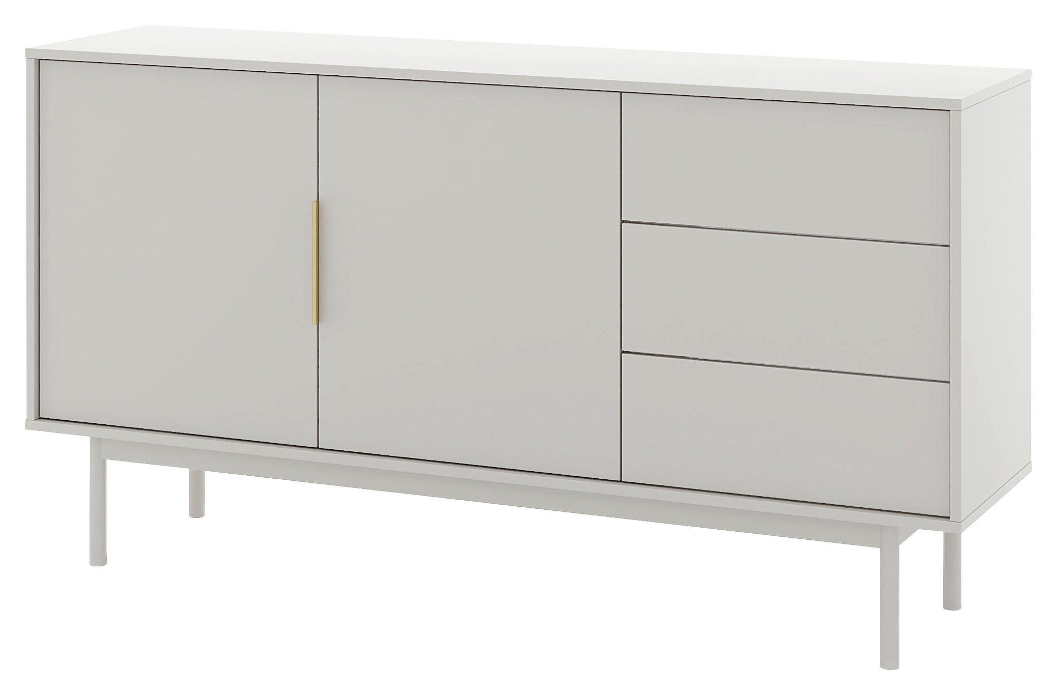 SIDEBOARD Viva  in 154/82/39 cm  - Kaschmir/Goldfarben, Design, Holzwerkstoff/Metall (154/82/39cm) - Xora