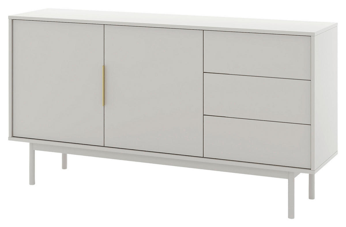 SIDEBOARD Viva  in 154/82/39 cm  - Kaschmir/Goldfarben, Design, Holzwerkstoff/Metall (154/82/39cm) - Xora