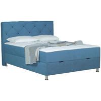 BOXBETT 180/200 cm  Blau  - Chromfarben/Blau, Design, Kunststoff/Textil (180/200cm) - Boxxx