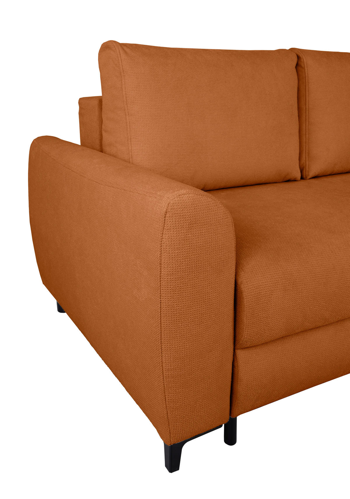 ECKSOFA Moli Rostfarben Mikrofaser  - Rostfarben/Schwarz, Design, Textil/Metall (236/148cm) - MID.YOU