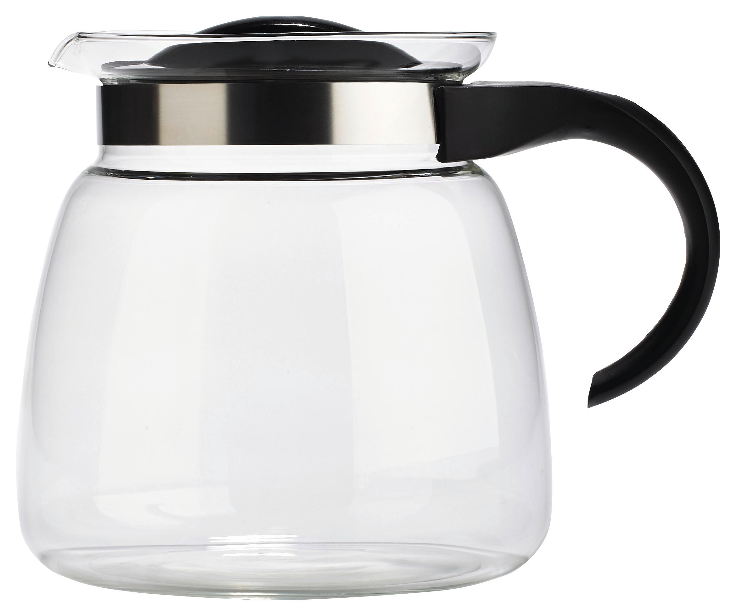 ČAJNIK    - prozirna/crna, Osnovno, staklo/plastika (1,8l) - Novel