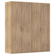DREHTÜRENSCHRANK 201/223/60 cm 4-türig Sonoma Eiche  - Silberfarben/Sonoma Eiche, Design, Holzwerkstoff/Kunststoff (201/223/60cm) - Novel
