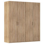 DREHTÜRENSCHRANK 201/223/60 cm 4-türig Sonoma Eiche  - Silberfarben/Sonoma Eiche, Design, Holzwerkstoff/Kunststoff (201/223/60cm) - Novel