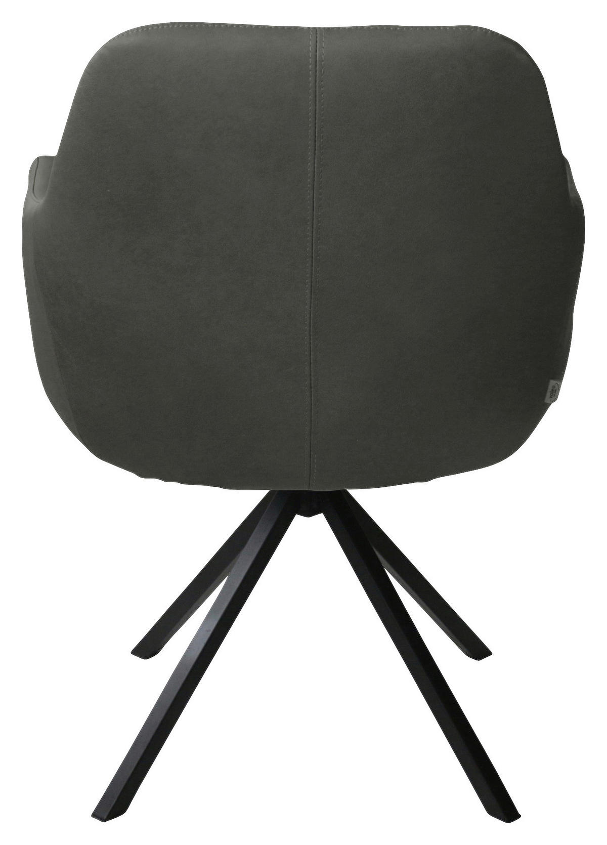ARMLEHNSTUHL  in Stahl Echtleder pigmentiert  - Anthrazit/Schwarz, Design, Leder/Metall (57/85,5/65cm) - Voleo