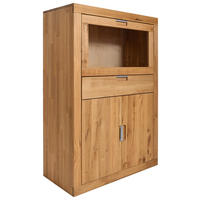 KOMMODE  in 95/136/42 cm  - Wildeiche/Alufarben, Natur, Glas/Holz (95/136/42cm) - Carryhome