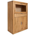 KOMMODE  in 95/136/42 cm  - Wildeiche/Alufarben, Natur, Glas/Holz (95/136/42cm) - Carryhome