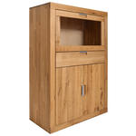KOMMODE  in 95/136/42 cm  - Wildeiche/Alufarben, Natur, Glas/Holz (95/136/42cm) - Carryhome
