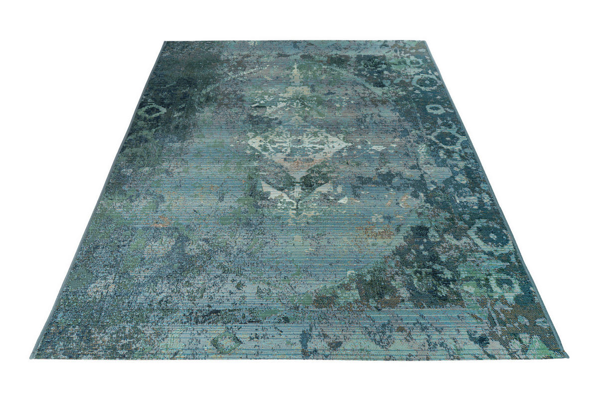 OUTDOORTEPPICH 200/290 cm My Gobelina Weiß, Hellblau  - Weiß/Hellblau, Design, Textil (200/290cm) - Obsession