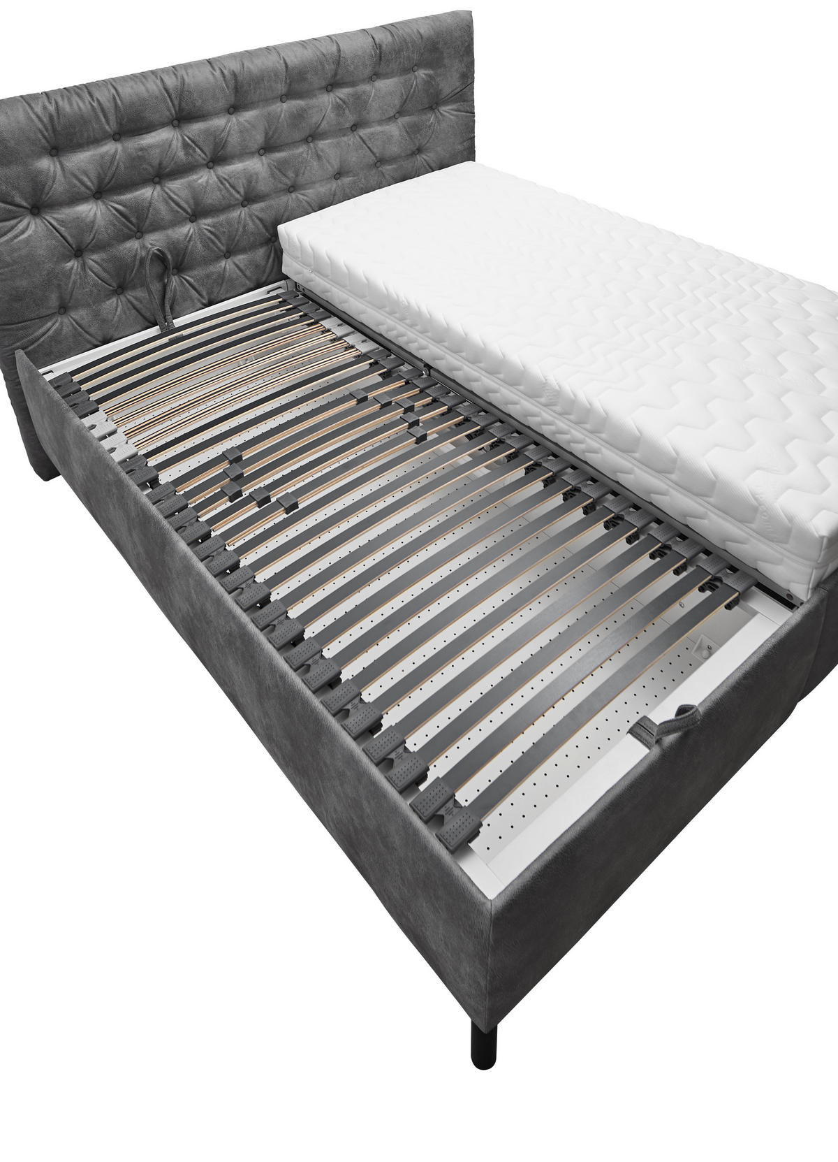 POLSTERBETT 180/200 cm, {[inkl. ],item.attr('349-543'),[, ]} - Schwarz/Weiß, Design, Holz/Textil (180/200cm) - Voleo