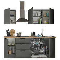 KÜCHENLEERBLOCK   in Graphitfarben  - Schwarz/Graphitfarben, Basics, Holzwerkstoff/Metall (220/211/60cm) - Carryhome