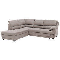 ECKSOFA in Mikrofaser Beige  - Beige/Schwarz, Design, Kunststoff/Textil (225/245cm) - Livetastic