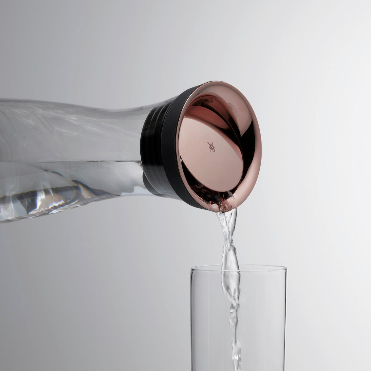 WASSERKARAFFE 1 L    - Edelstahlfarben/Schwarz, Basics, Glas/Kunststoff (1l) - WMF