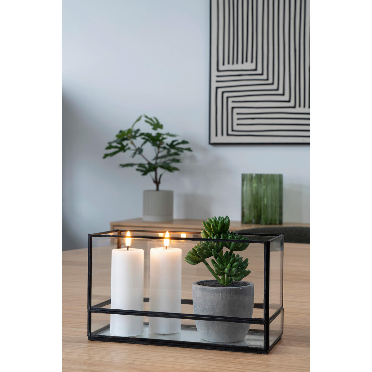 WINDLICHT Schwarz  - Schwarz, Basics, Glas/Metall (30/15/12cm)