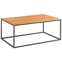 COUCHTISCH Eiche massiv 100/60/41,5 cm rechteckig Schwarz, Eichefarben  - Eichefarben/Schwarz, Design, Holz/Metall (100/60/41,5cm) - Johann Jakob
