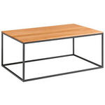 COUCHTISCH Eiche massiv 100/60/41,5 cm rechteckig Schwarz, Eichefarben  - Eichefarben/Schwarz, Design, Holz/Metall (100/60/41,5cm) - Johann Jakob