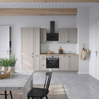 KÜCHENBLOCK Cascada 270 cm  in Grau, Eiche dunkel  - Eiche dunkel/Schwarz, MODERN, Holzwerkstoff/Metall (270cm) - Nobilia