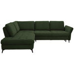 ECKSOFA in Flachgewebe Olivgrün  233/288 cm  - Schwarz/Olivgrün, Natur, Textil/Metall (233/288cm) - Valnatura
