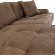ECKSOFA Braun Lederlook  - Schwarz/Braun, KONVENTIONELL, Kunststoff/Textil (195/286cm) - Ambia Home