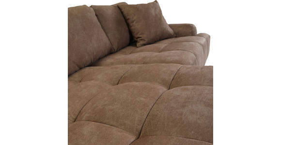 ECKSOFA Braun Lederlook  - Schwarz/Braun, KONVENTIONELL, Kunststoff/Textil (195/286cm) - Ambia Home