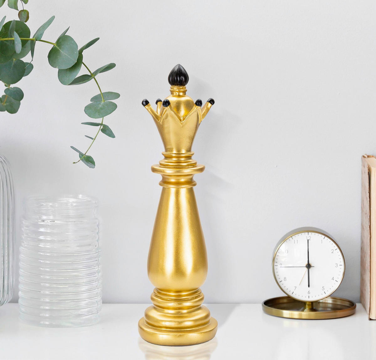 SKULPTUR - Goldfarben/Schwarz, Basics, Kunststoff (12.5/38.5/12.5cm)