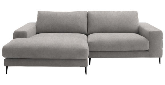 ECKSOFA  in Flachgewebe Sandfarben  177/253 cm  - Sandfarben/Schwarz, Design, Textil/Metall (177/253cm) - Dieter Knoll