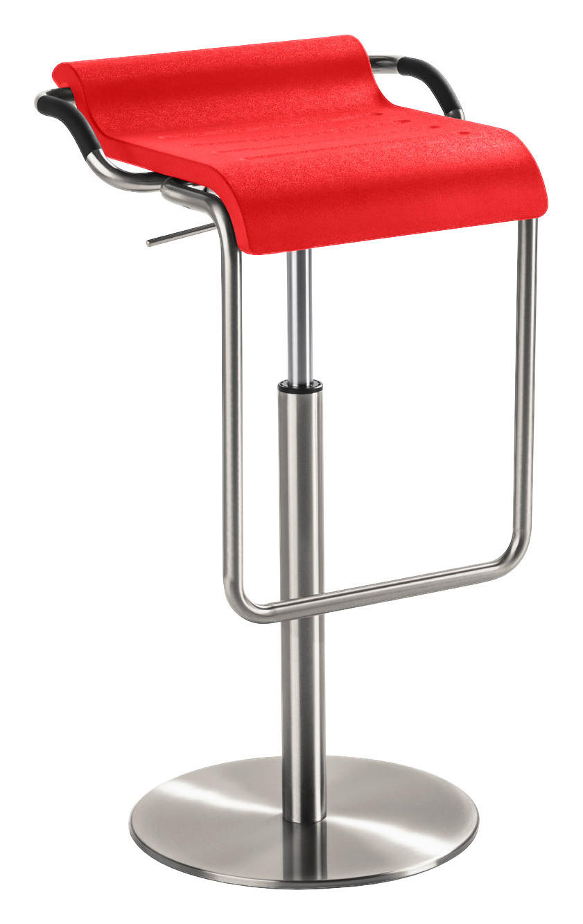 BARHOCKER in Metall, Kunststoff Rot, Chromfarben  - Chromfarben/Rot, Design, Kunststoff/Metall (47/70-97/42cm) - Novel