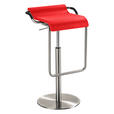 BARHOCKER in Rot, Chromfarben  - Chromfarben/Rot, Design, Kunststoff/Metall (47/70-97/42cm) - Novel