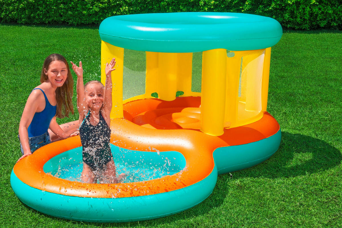 LEKSAKSPOOL 239/142/102 cm  - orange/ljusgrön, Klassisk, plast (239/142/102cm) - Bestway