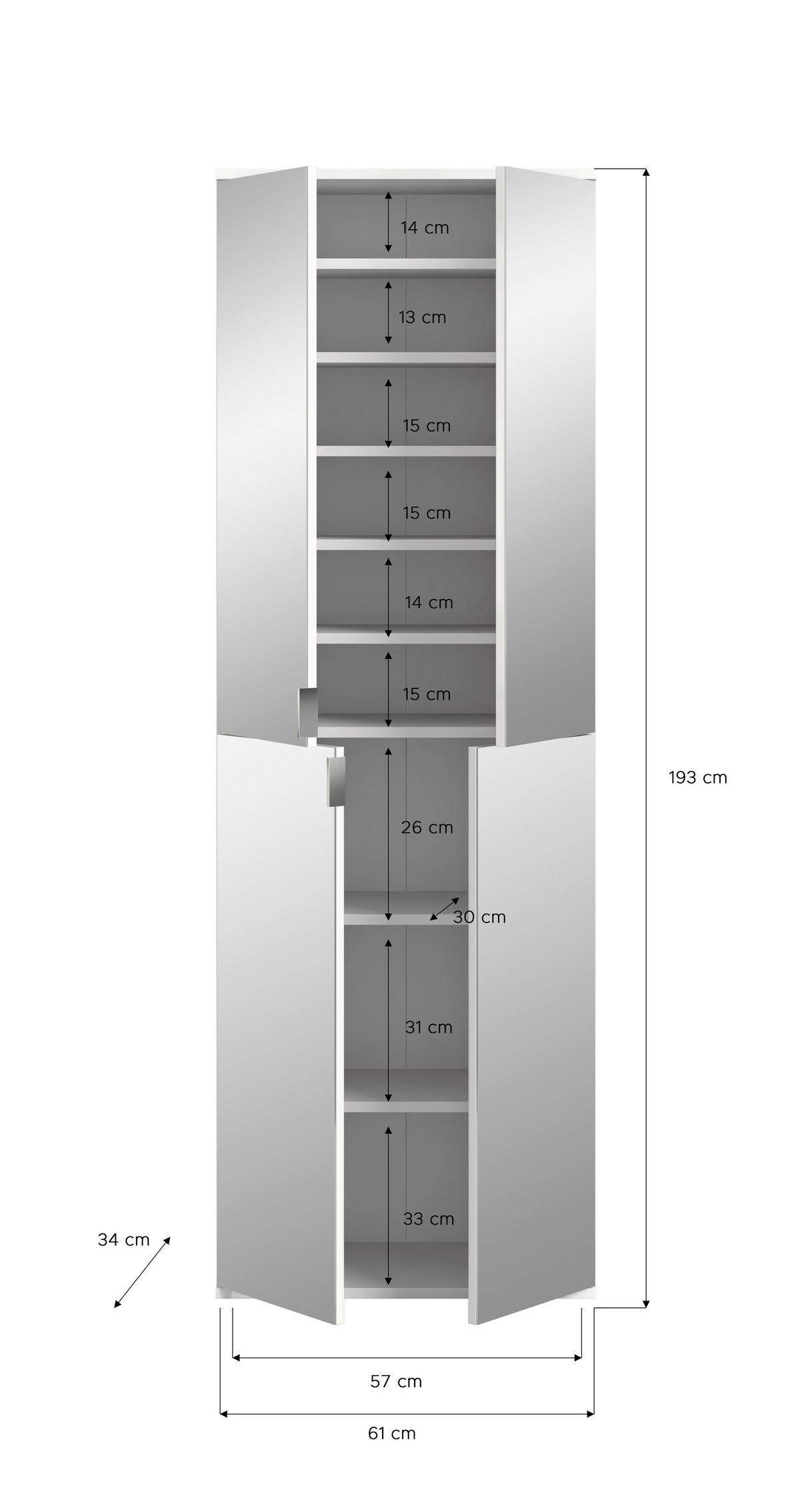 PREDSOBA bela, visoki sijaj - bela/visoki sijaj, Konvencionalno, leseni material (213/193/34cm) - MID.YOU