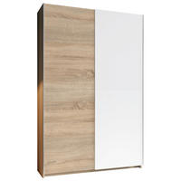 VÍCEÚČELOVÁ SKŘÍŇ, Sonoma dub, bílá, 125/195/38 cm - bílá/Sonoma dub, Design, kompozitní dřevo (125/195/38cm) - Carryhome